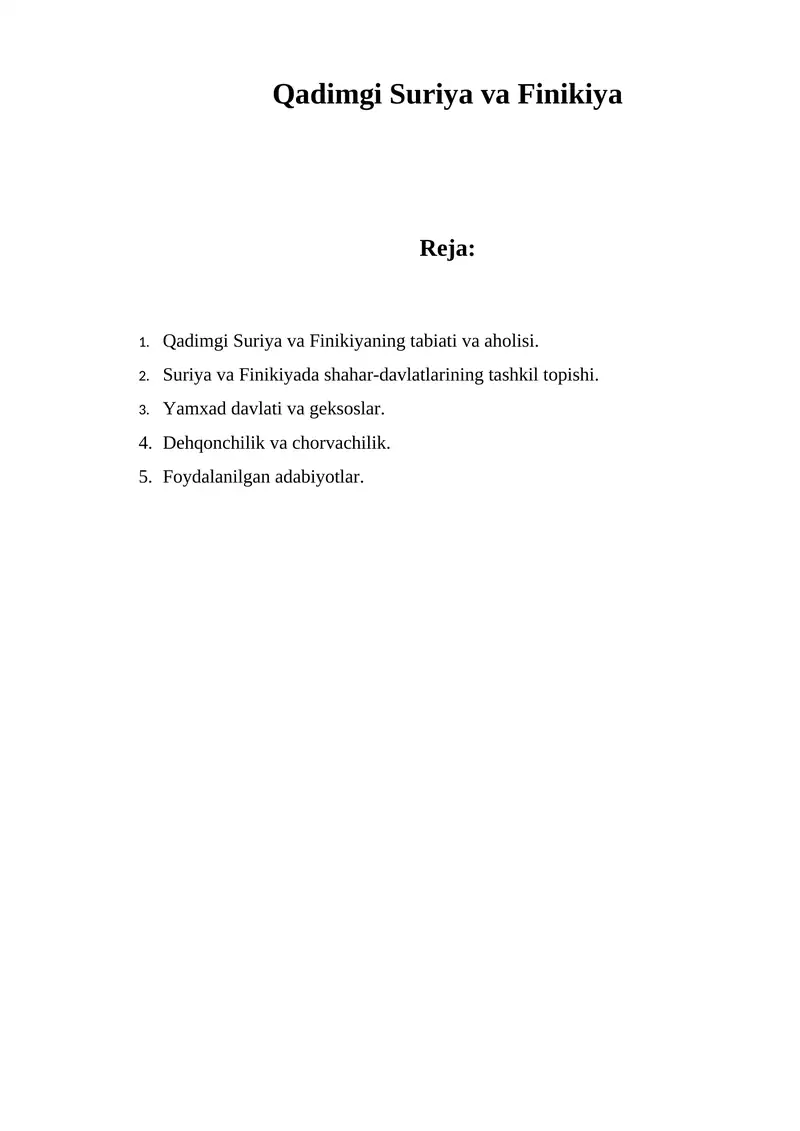 Qadimgi Suriya va Finikiya