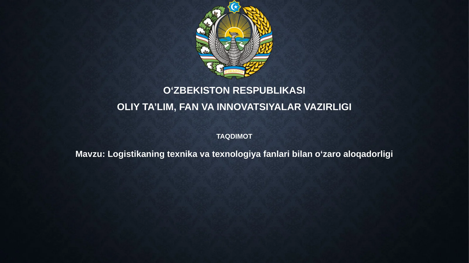 Logistikaning texnikavat texnologiya fanlari bilan aloqadorligi