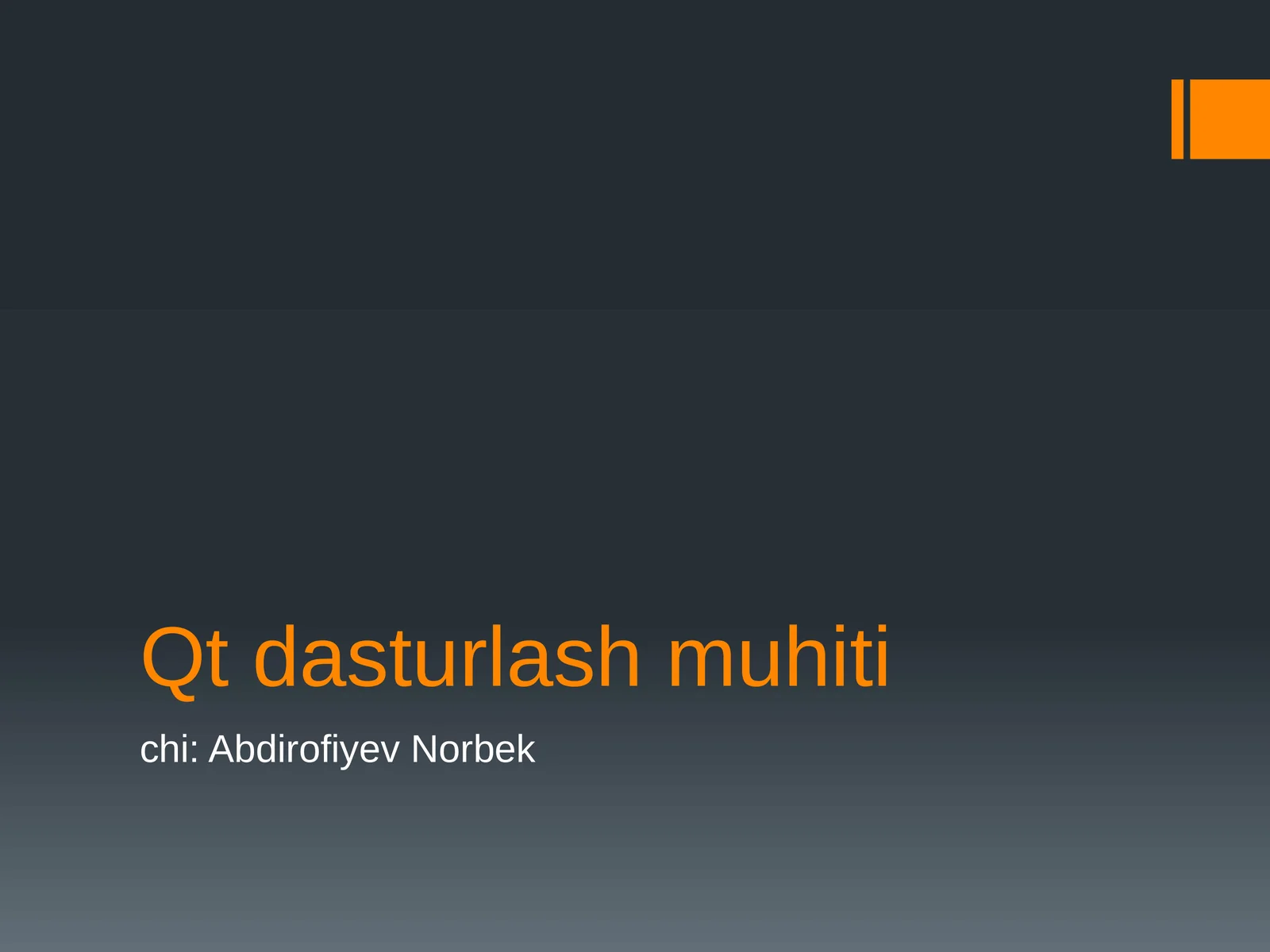 Qt dasturlash muhiti