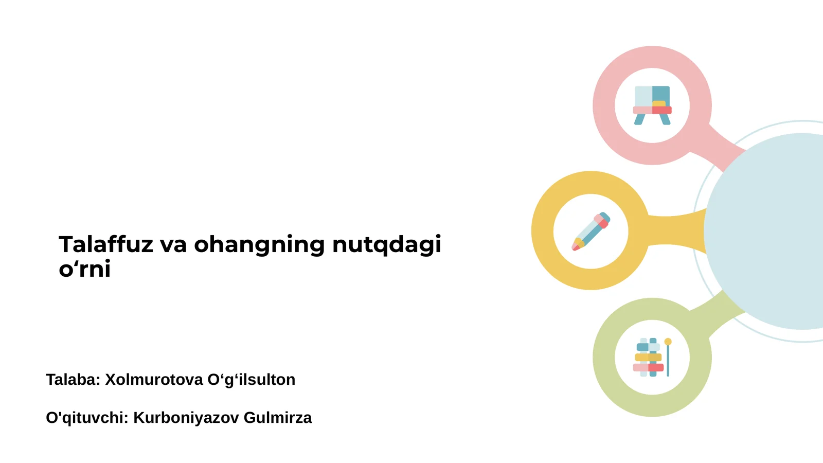 Talaffuz va ohangning nutqdagi oʻrni