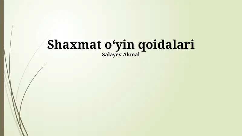Shaxmat oʻyin qoidalari