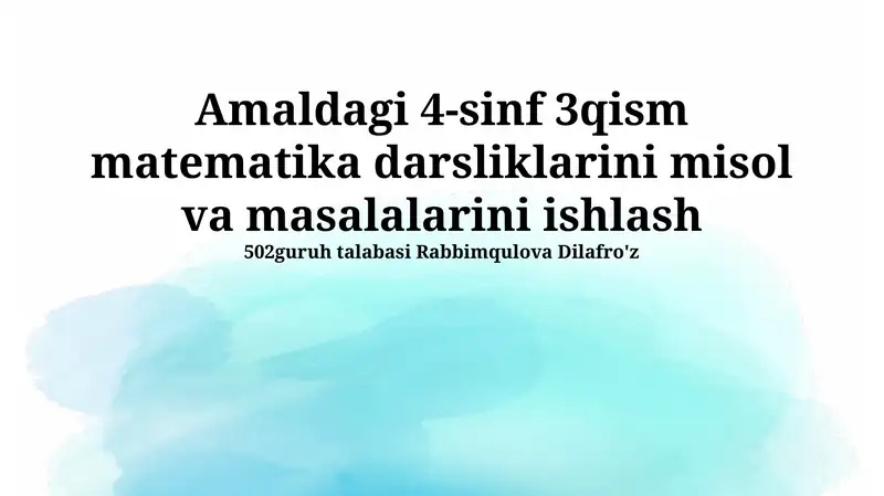 4-sinf 3-qism matematika darsliklari