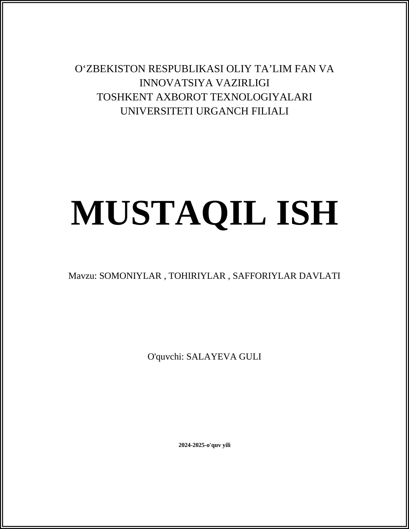 Somoniylar, Tohiriylar, Safforiylar Davlati