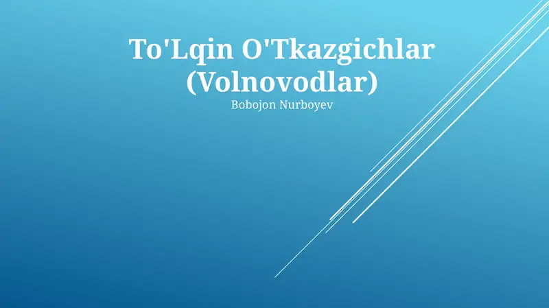 To'Lqin O'Tkazgichlar (Volnovodlar)