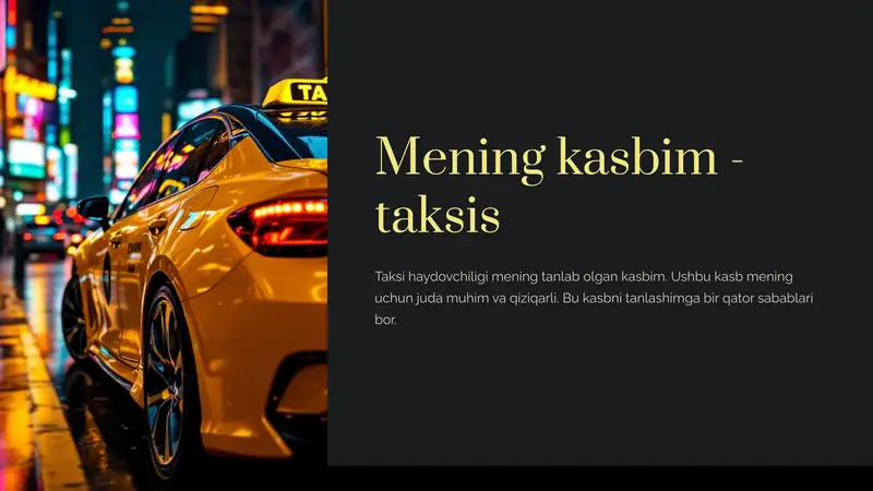 Mening kasbim - taksis