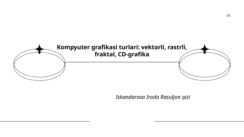 Kompyuter grafikasi turlari: vektorli, rastrli, fraktal, CD-grafika