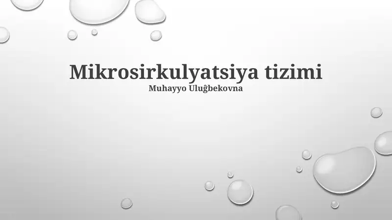 Mikrosirkulyatsiya tizimi