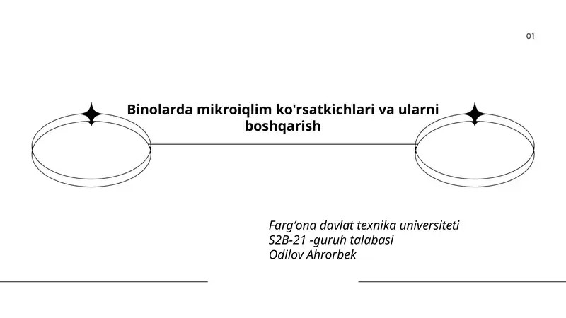 Binolarda mikroiqlim ko'rsatkichlari va ularni boshqarish