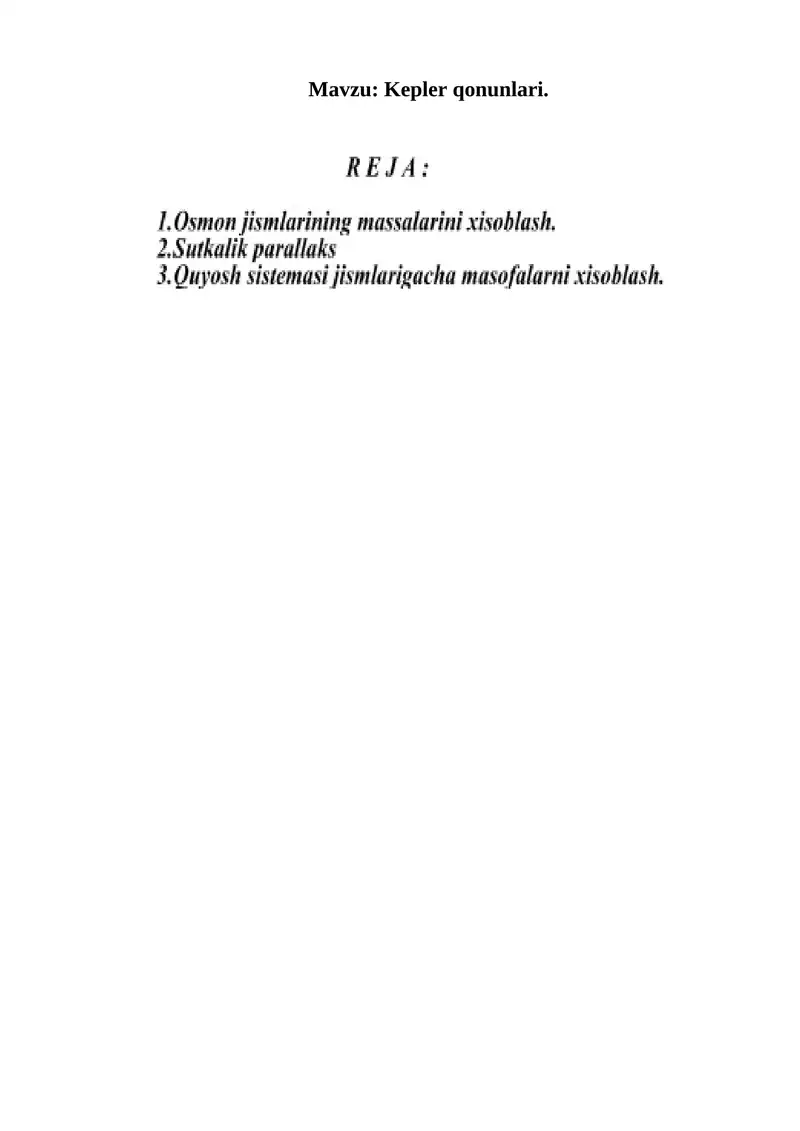 Kepler qonunlari