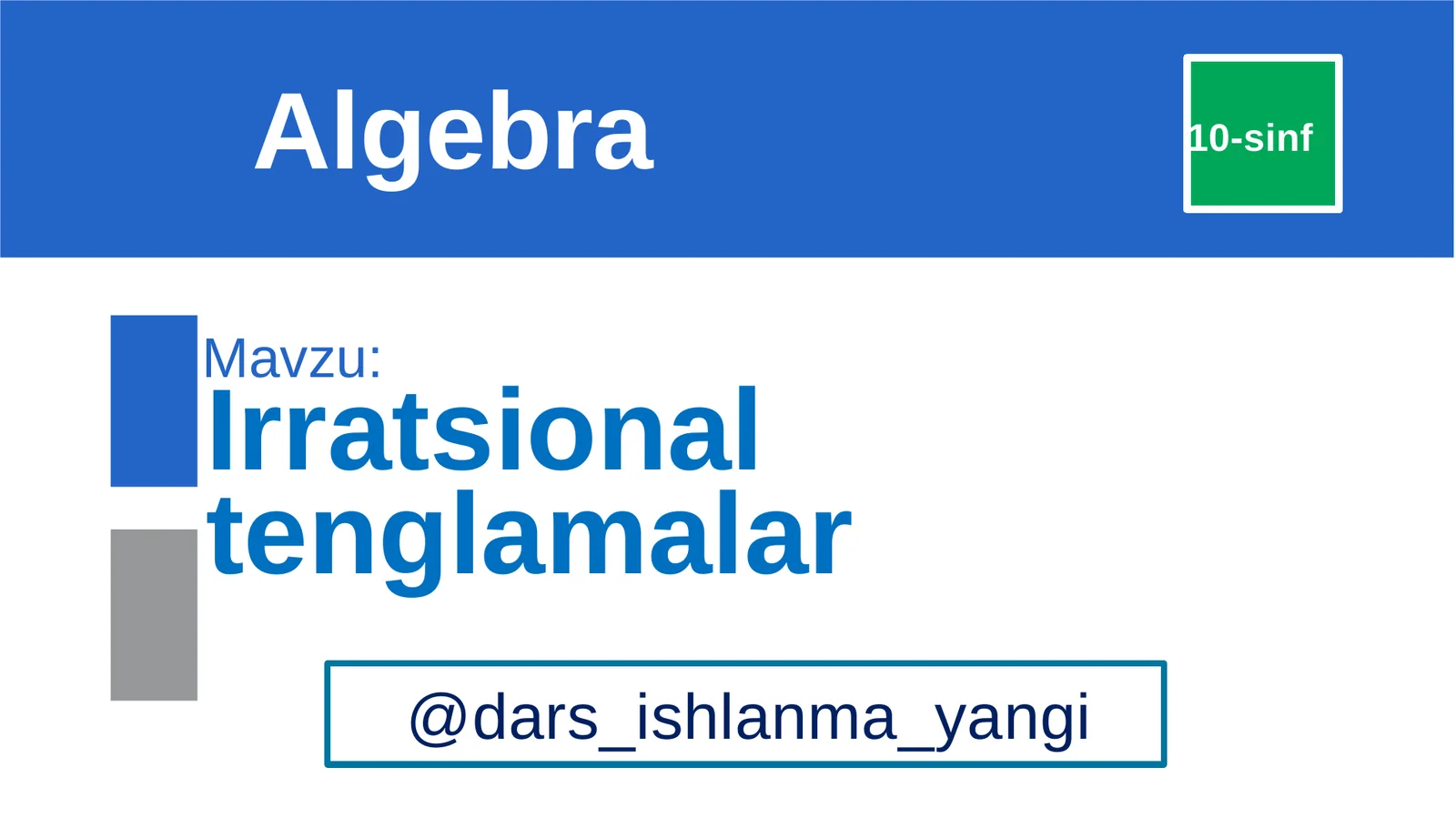 Irratsional tenglamalar