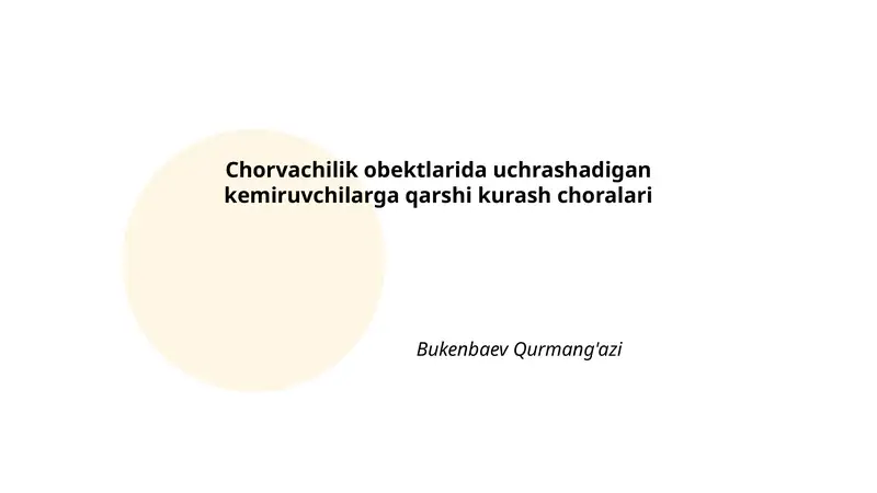 Chorvachilik obektlarida uchrashadigan kemiruvchilarga qarshi kurash choralari