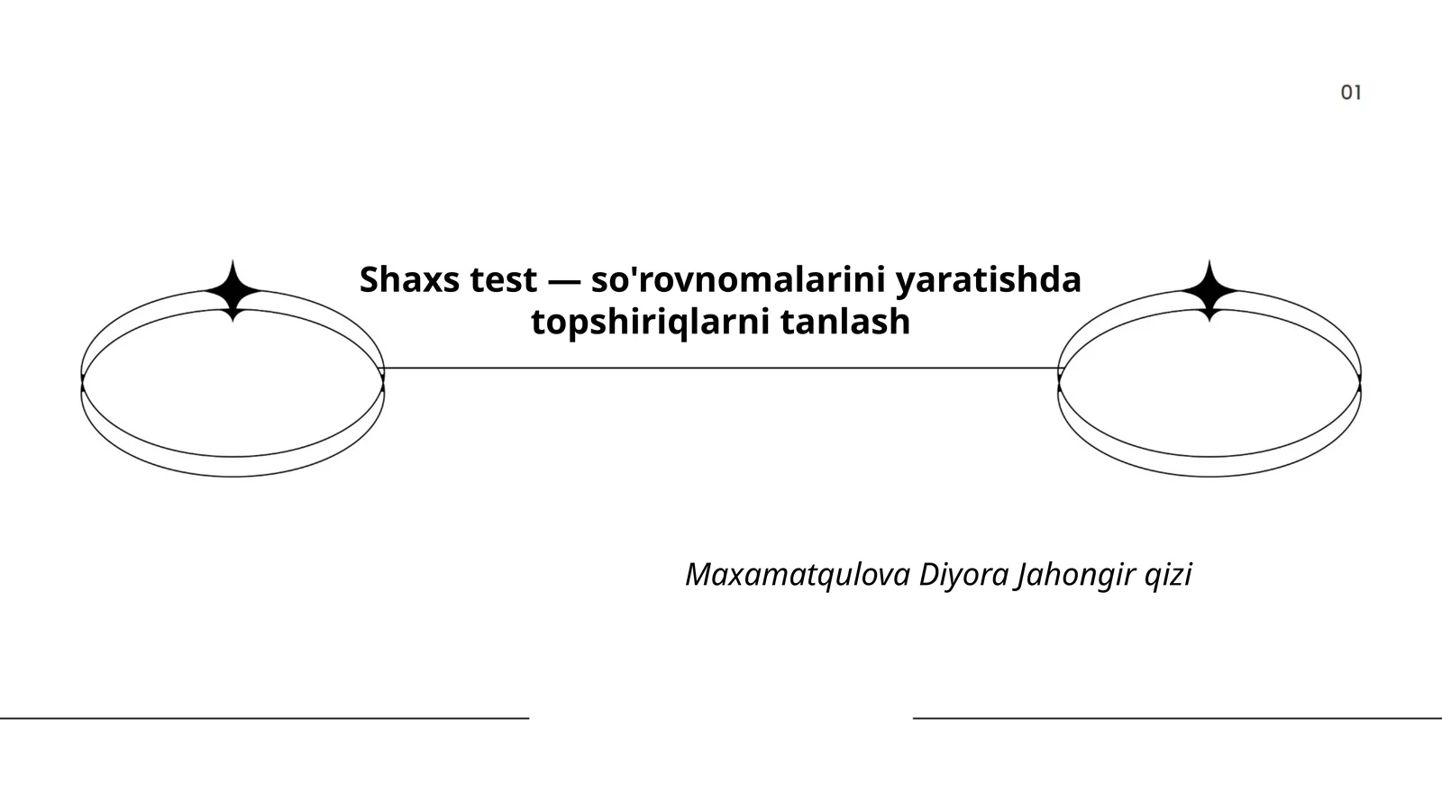 Shaxs test — so'rovnomalarini yaratishda topshiriqlarni tanlash