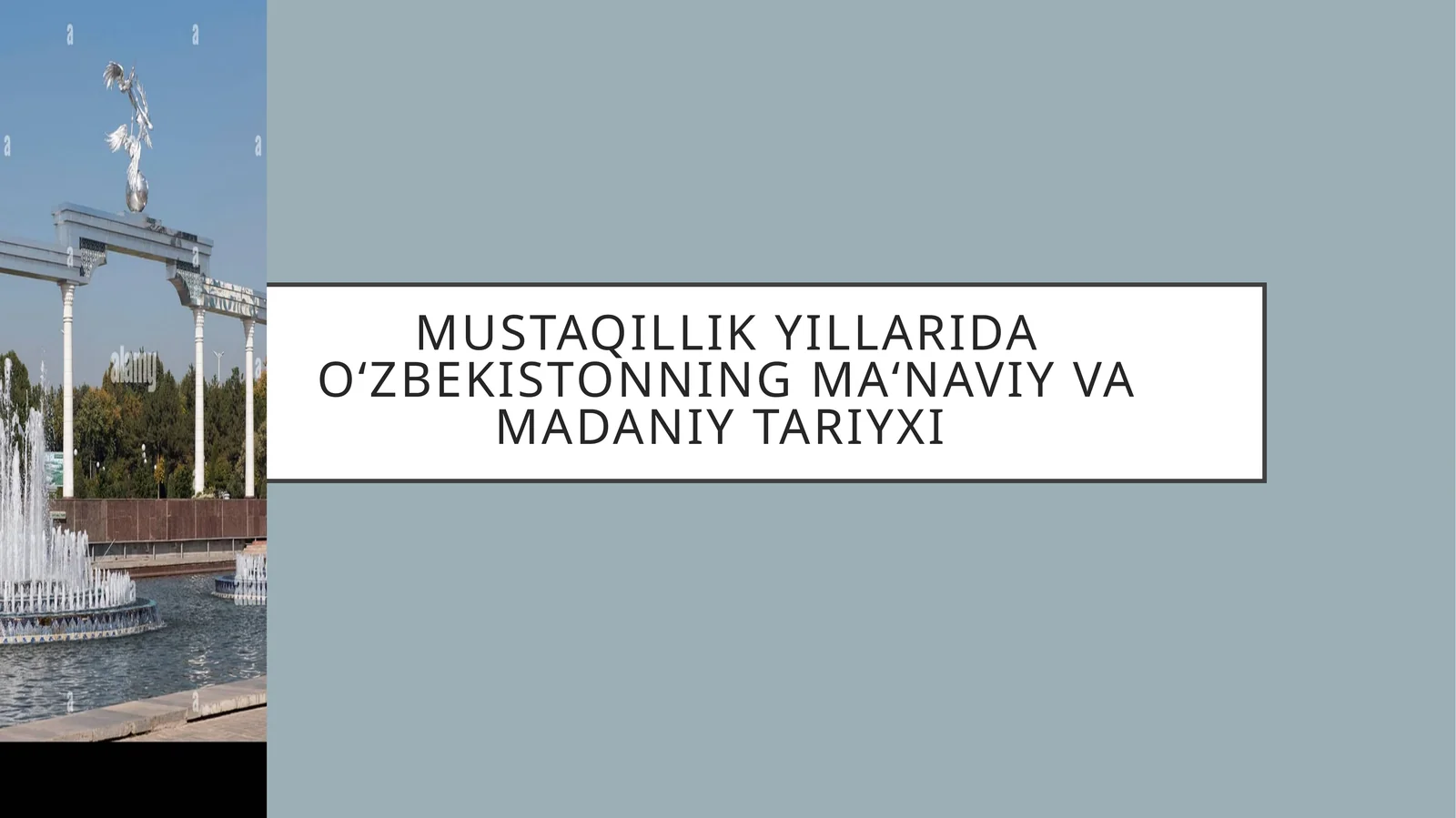 O‘zbekistonning Ma‘naviy va Madanitariyxsi