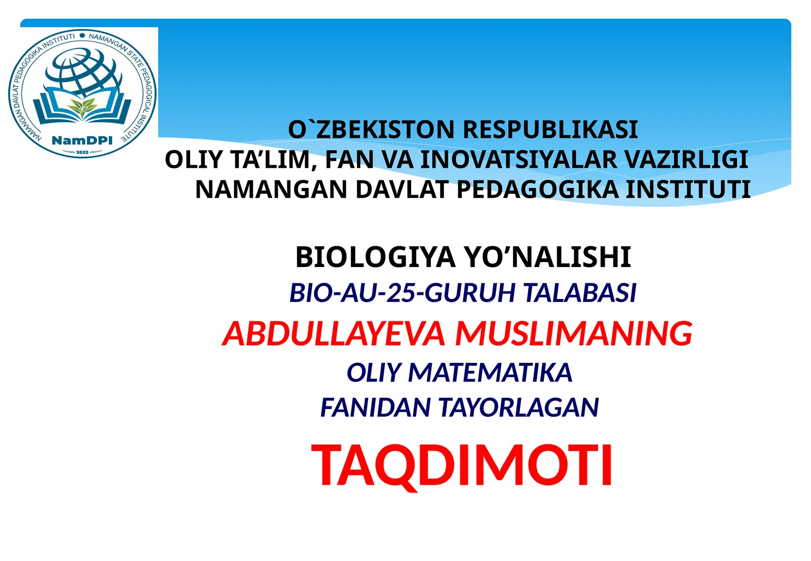 Qisqa ko'paytirish formulalari