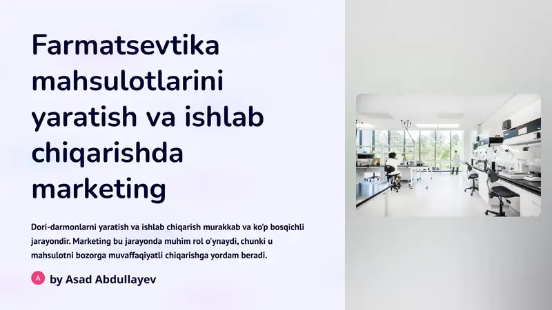 Dori-darmonlar sanoatidagi marketing xususiyatlari