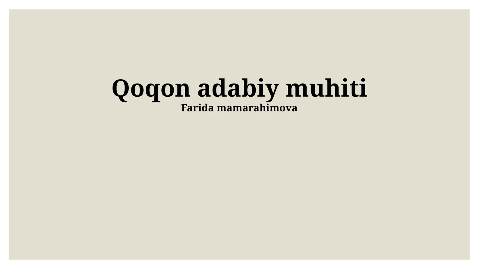 Qoqon adabiy muhiti