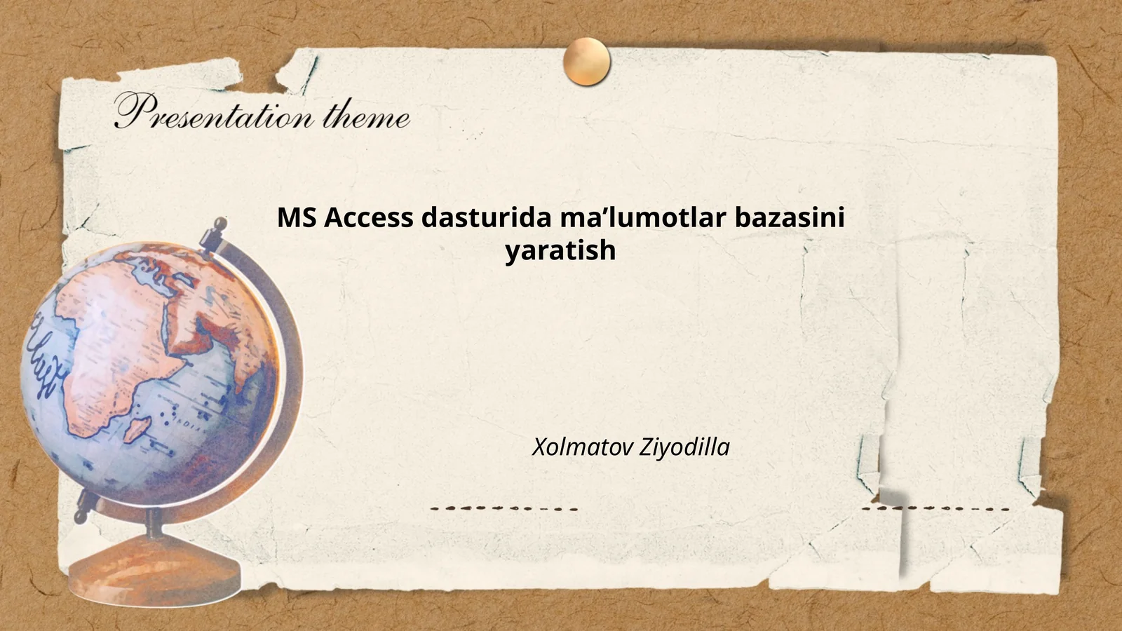 MS Access dasturida ma'lumotlar bazasini yaratish