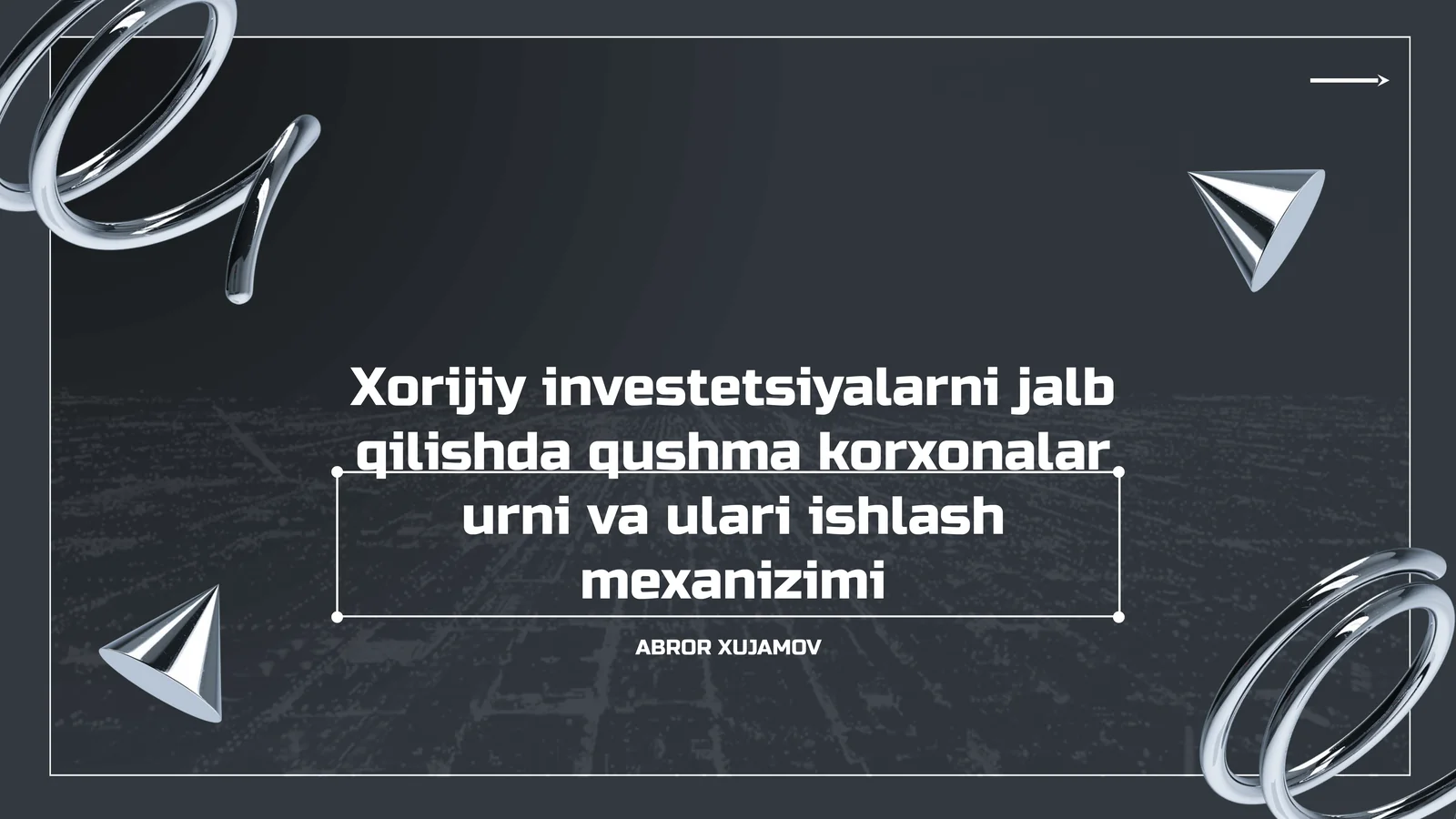 Qushma korxonalar urni va ulari ishlash mexanizimi