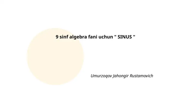 Sinus