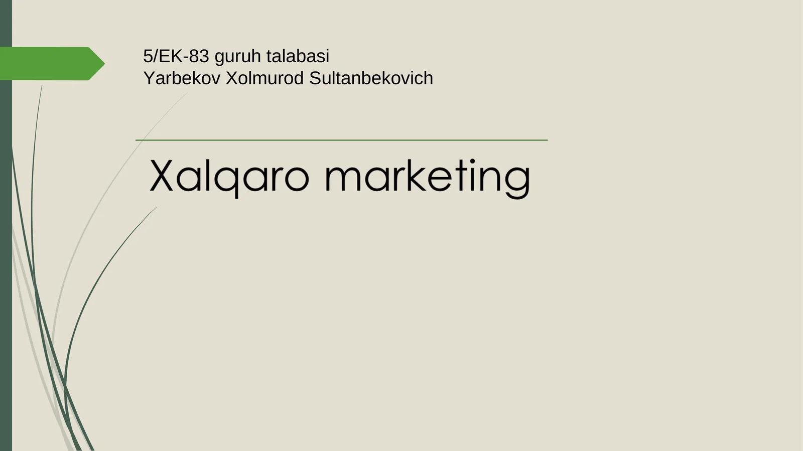 Yarbekov Xolmurod Sultanbekovich