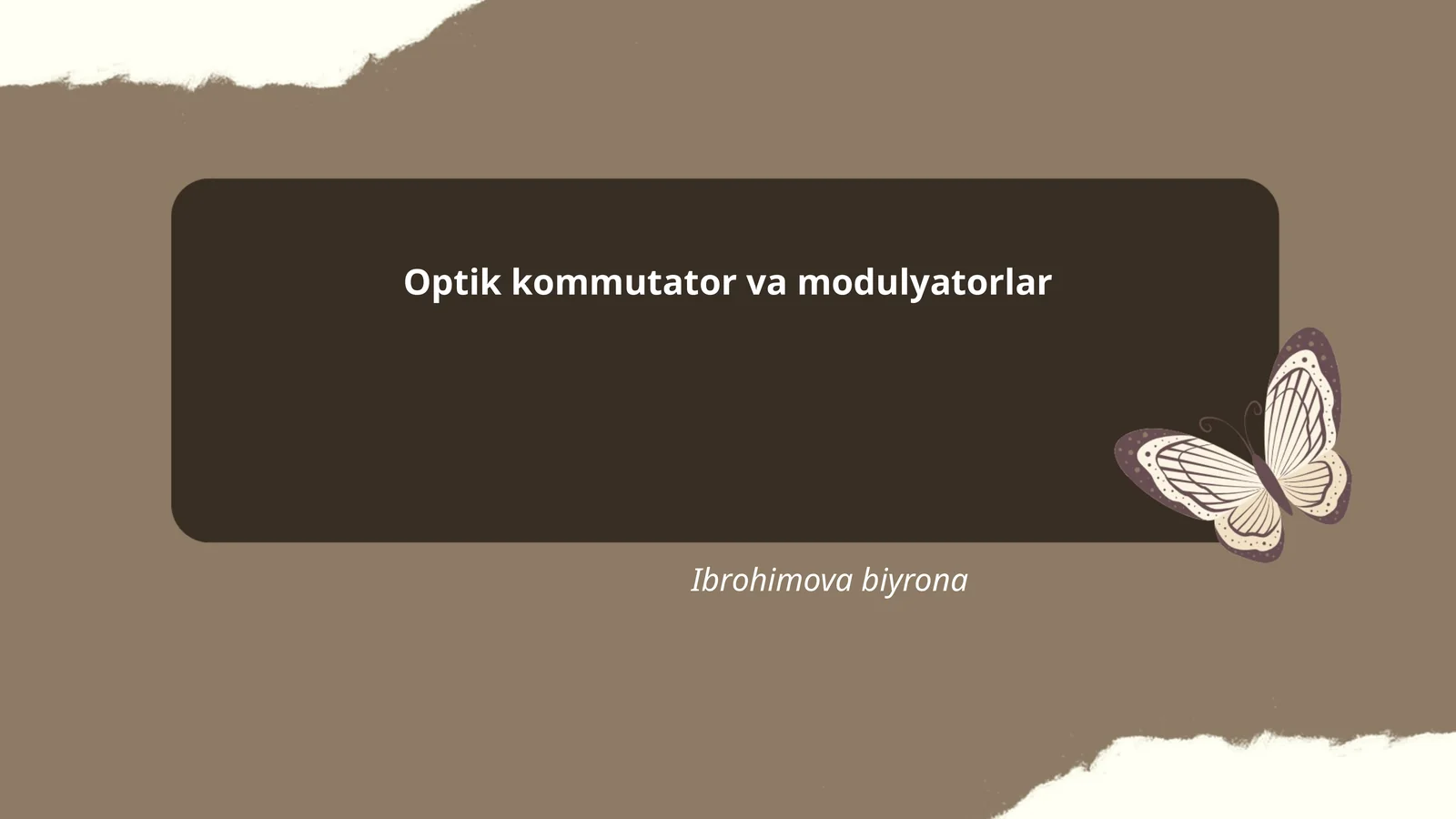 Optik kommutator va modulyatorlar