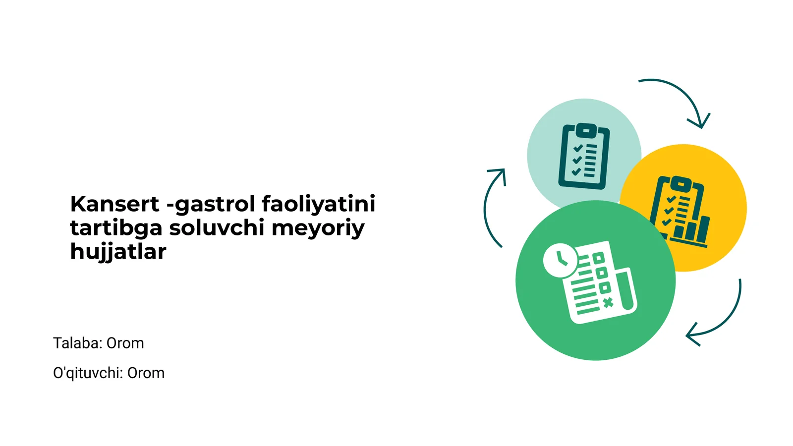 Kansert -gastrol faoliyatini tartibga soluvchi meyoriy hujjatlar