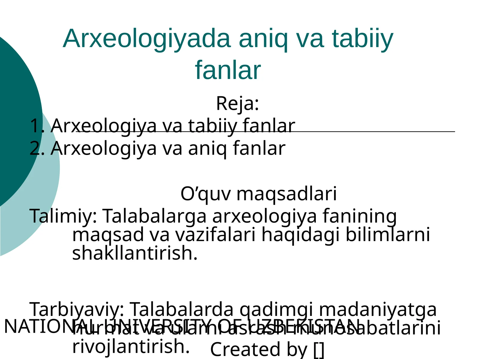 Arxeologiyada aniq va tabiiy fanlar