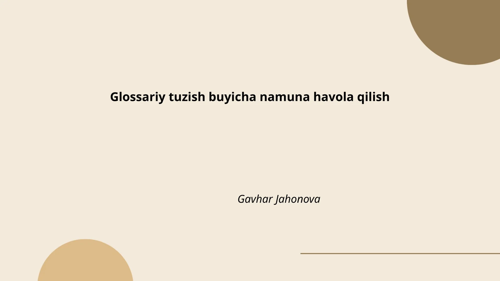Glossariy tuzish buyicha namuna havola qilish