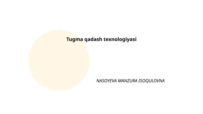 Tugma qadash texnologiyasi