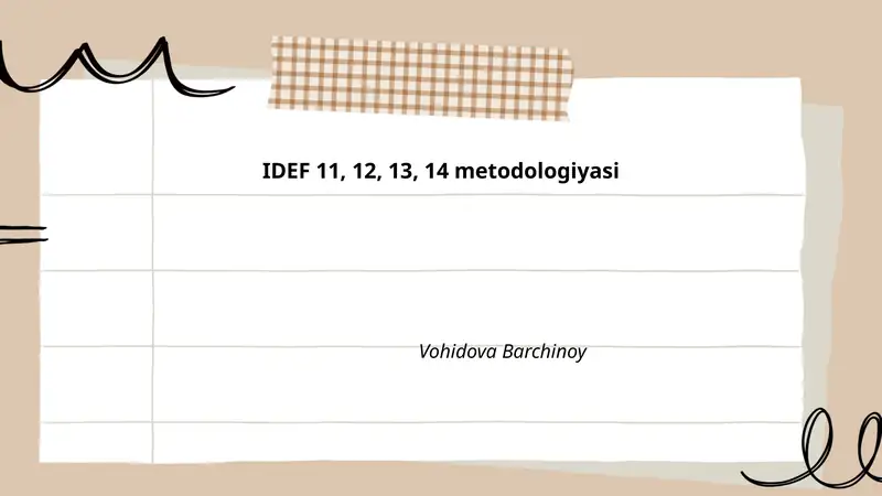 IDEF 11, 12, 13, 14 metodologiyasi
