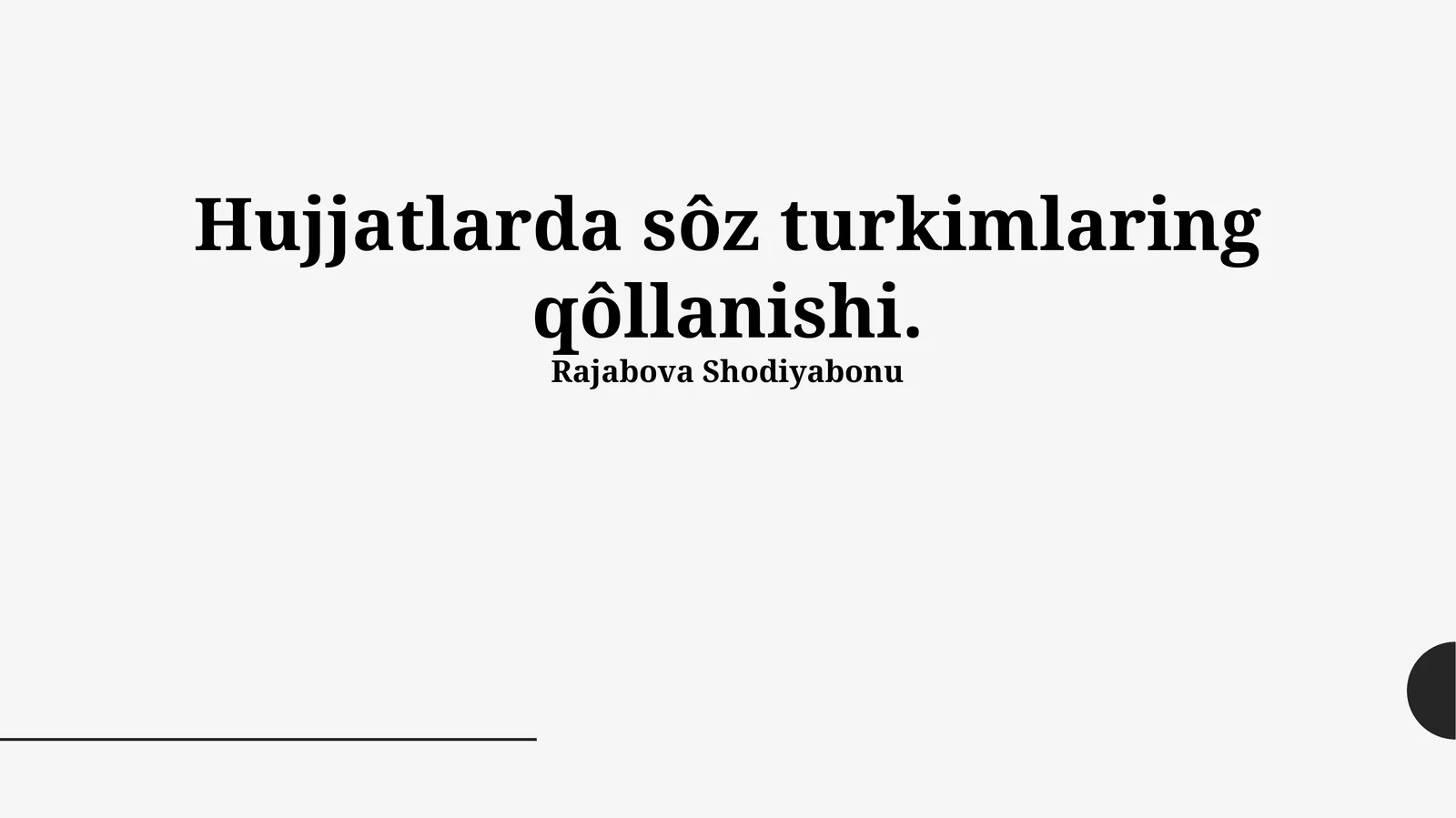 So'z turkumlarining hujjatlarda qo'llanilishi