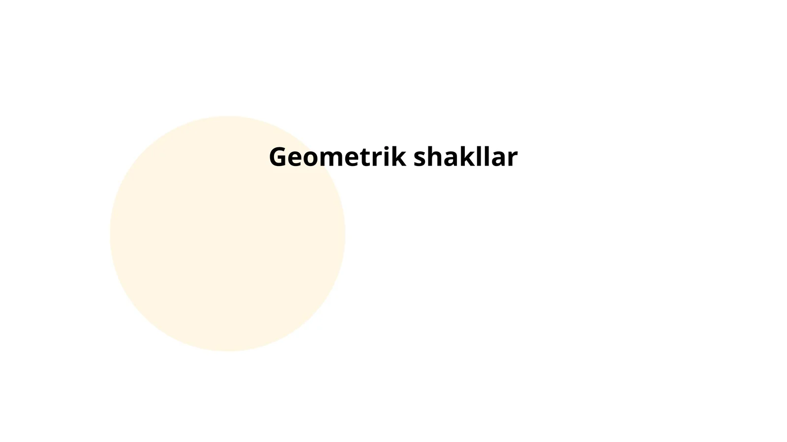 Geometrik shakllar tasnifi
