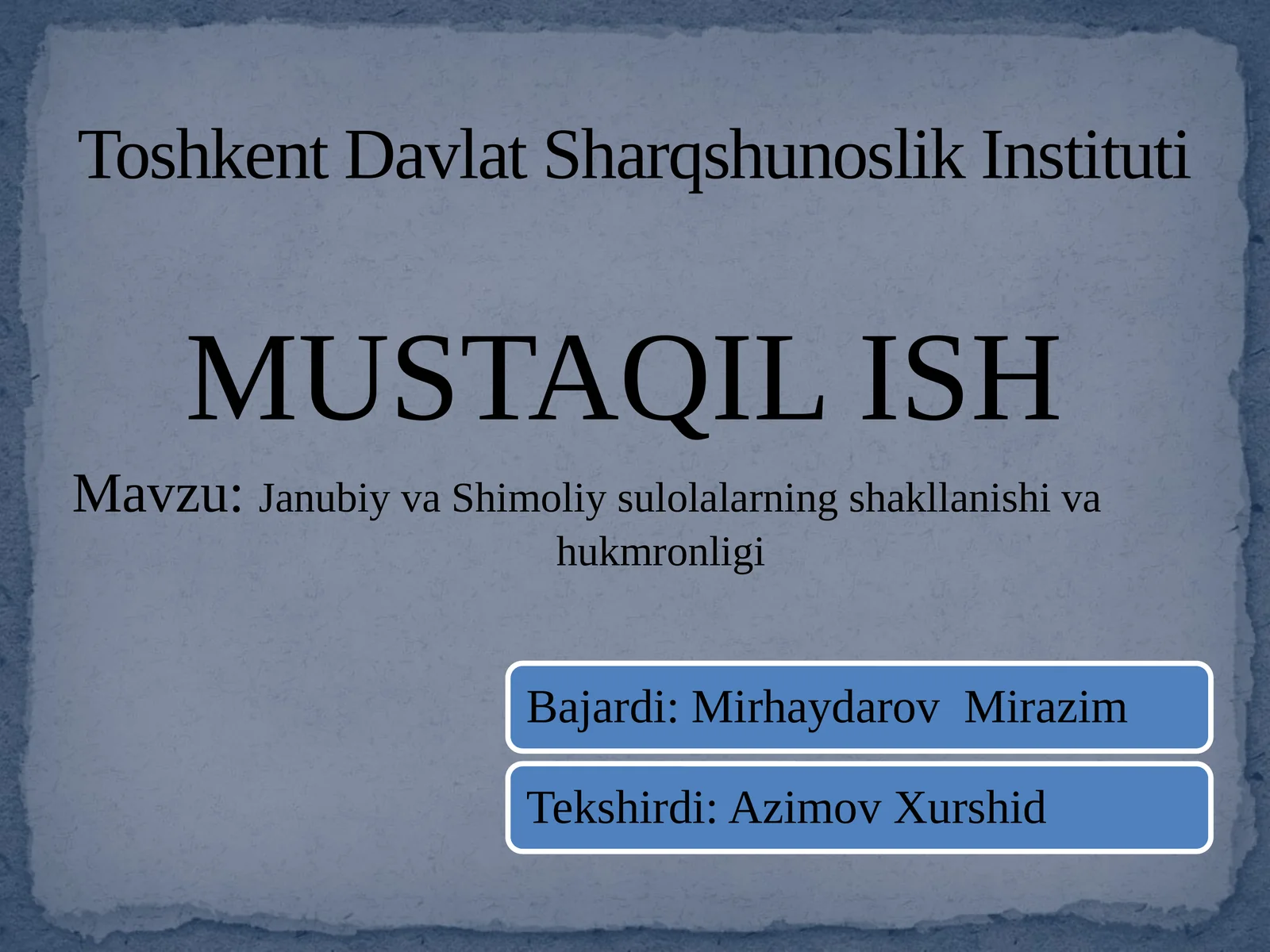 Xitoyda Shimoliy va Janubiy sulolalarning shakllanishi va rivojlanishi tarixi