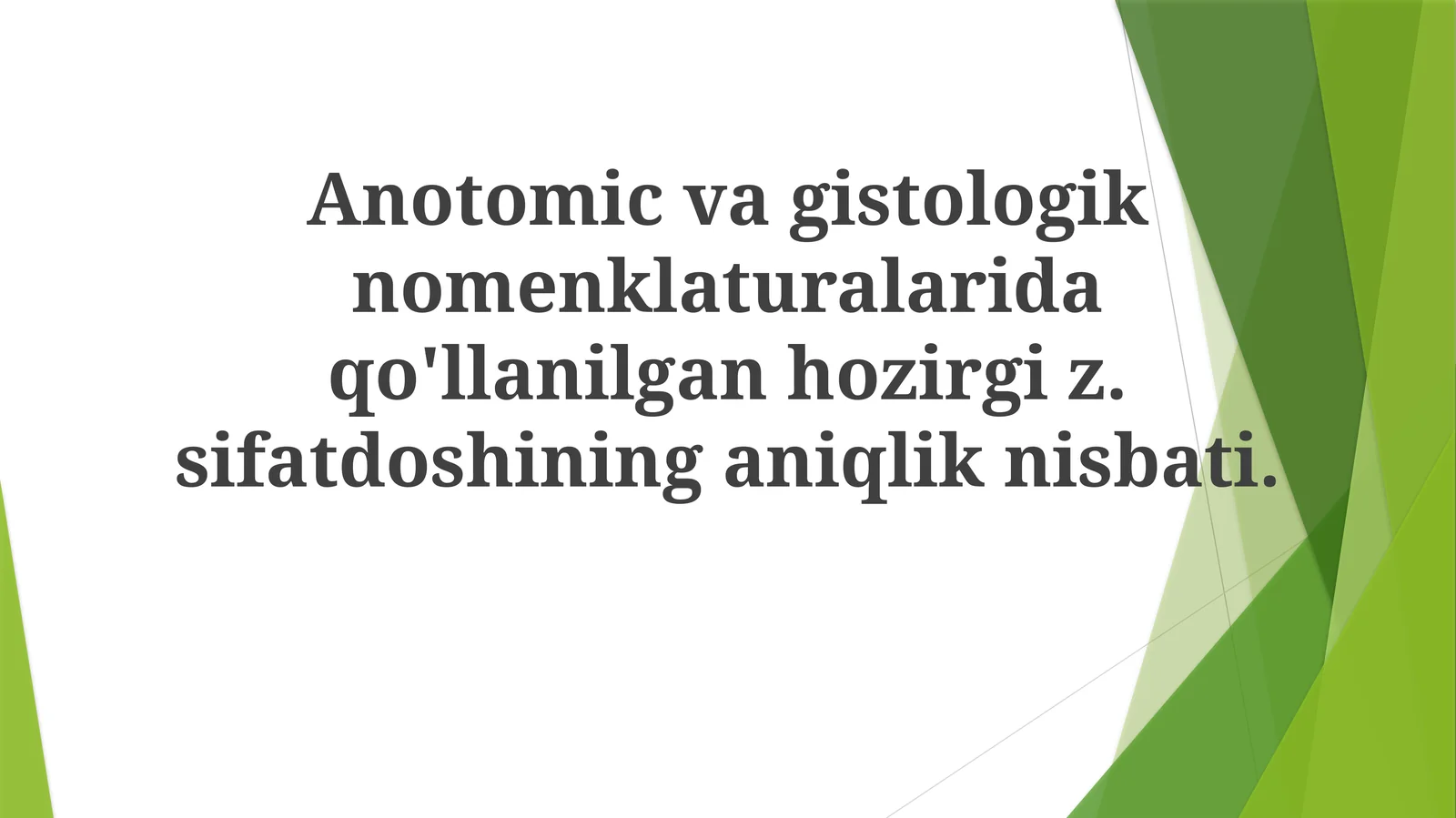 Anatomik va gistologik sinonimlar