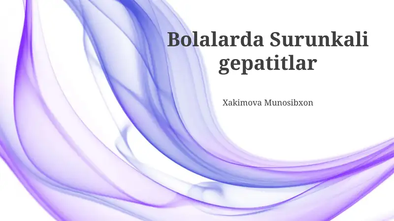 Bolalarda Surunkali Gepatitlar