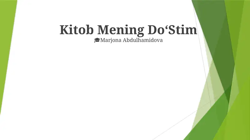 Kitob Mening DoʻStim