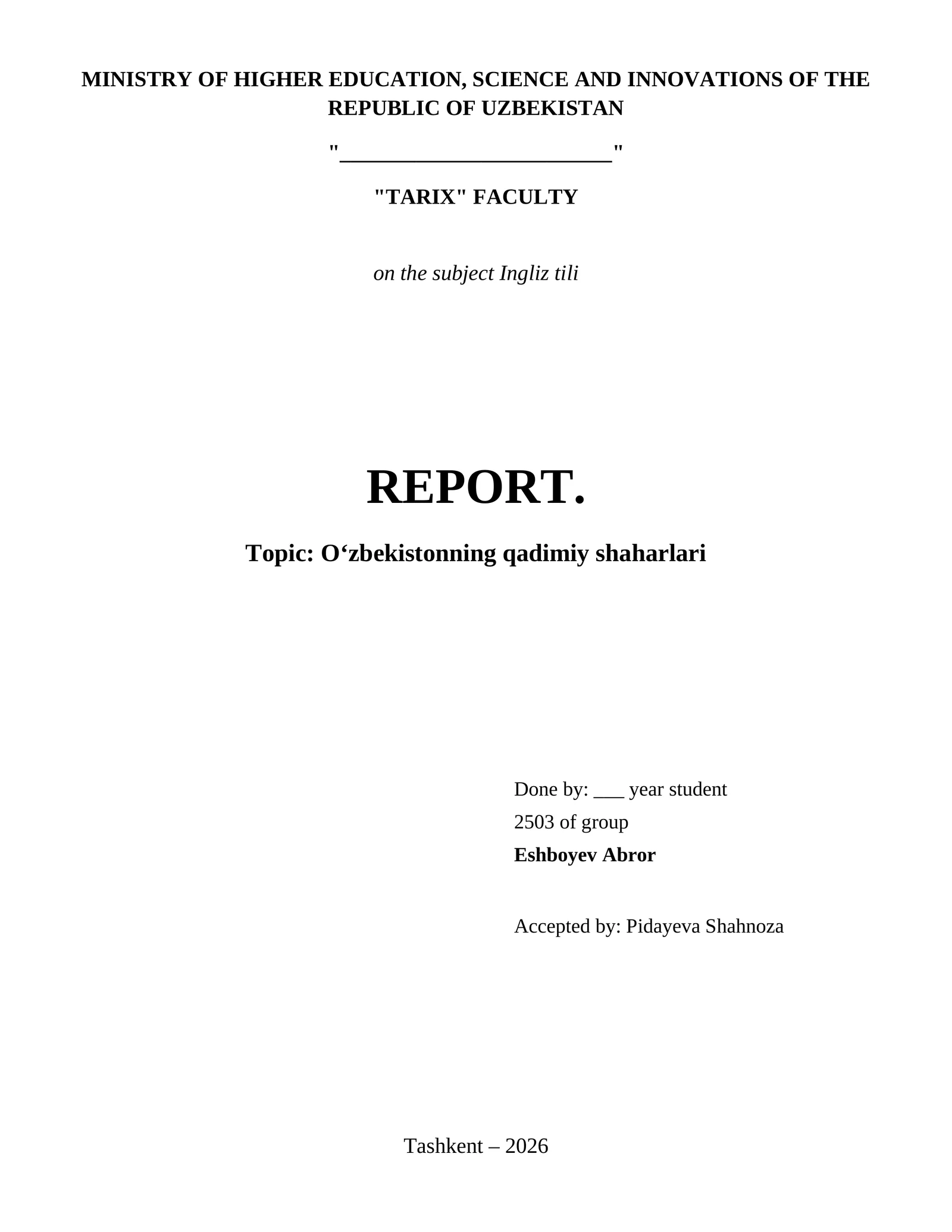 Oʻzbekistonning qadimiy shaharlari