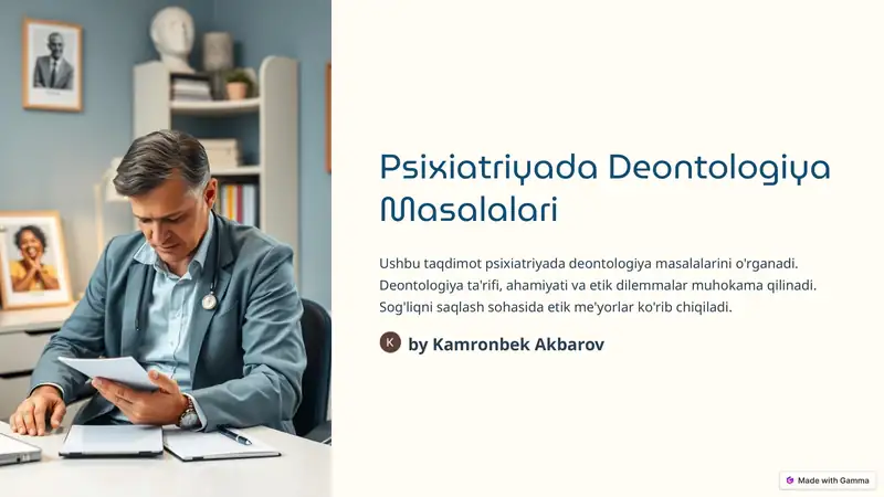 Psixiatriyada Deontologiya Masalalari