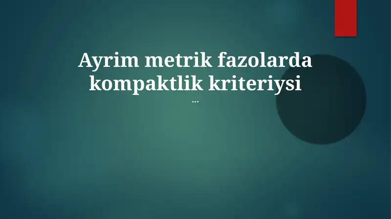 To'liq Metrik Fazolar