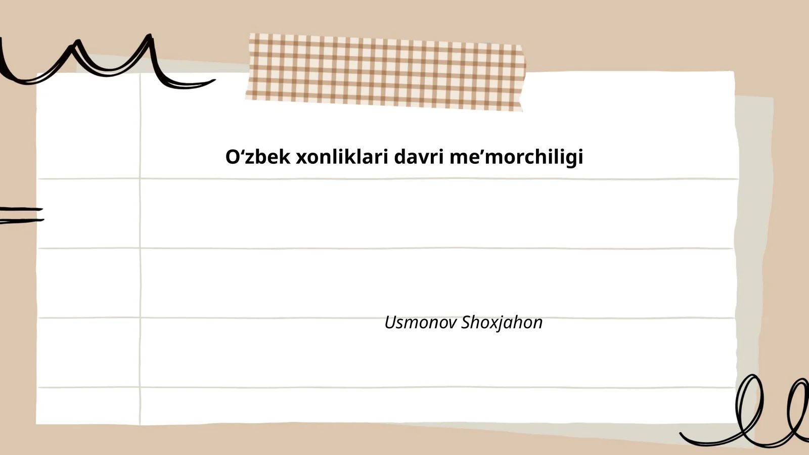 Oʻzbek xonliklari davri meʼmorchiligi