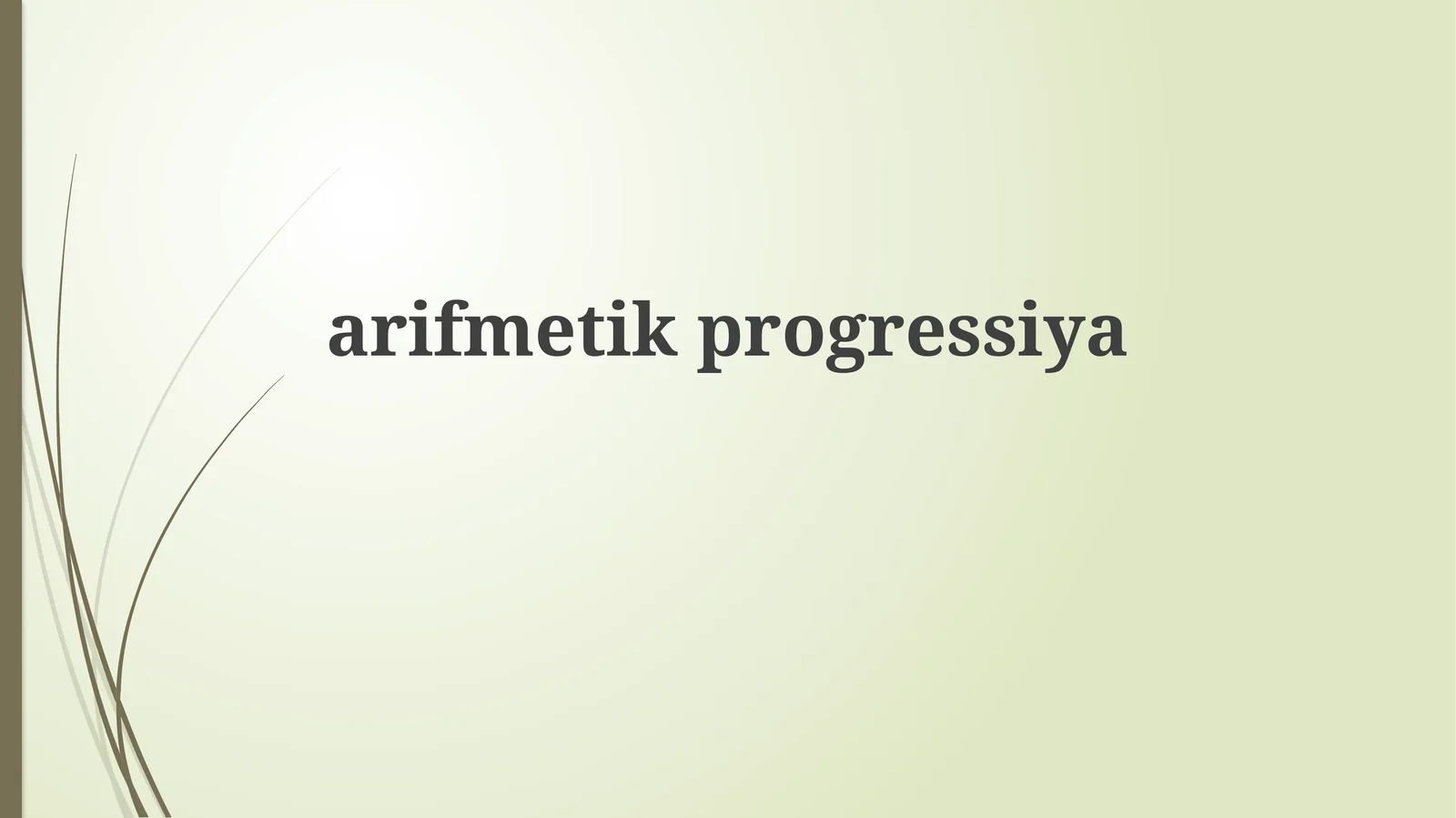 Arifmetik progressiya