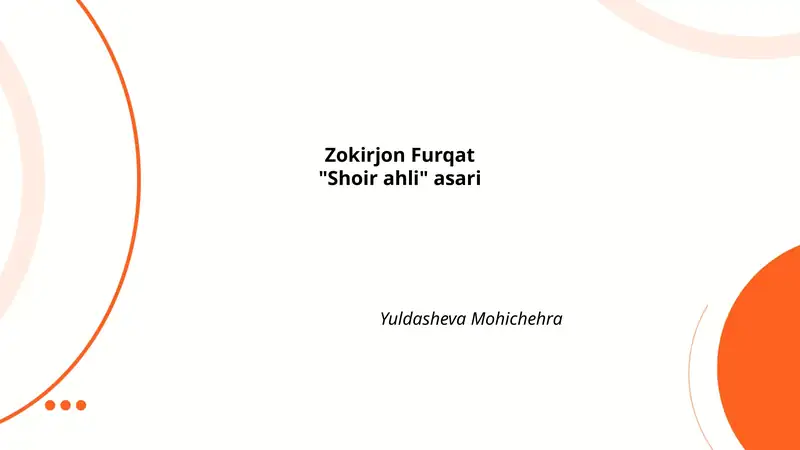 Zokirjon Furqat "Shoir ahli" asari