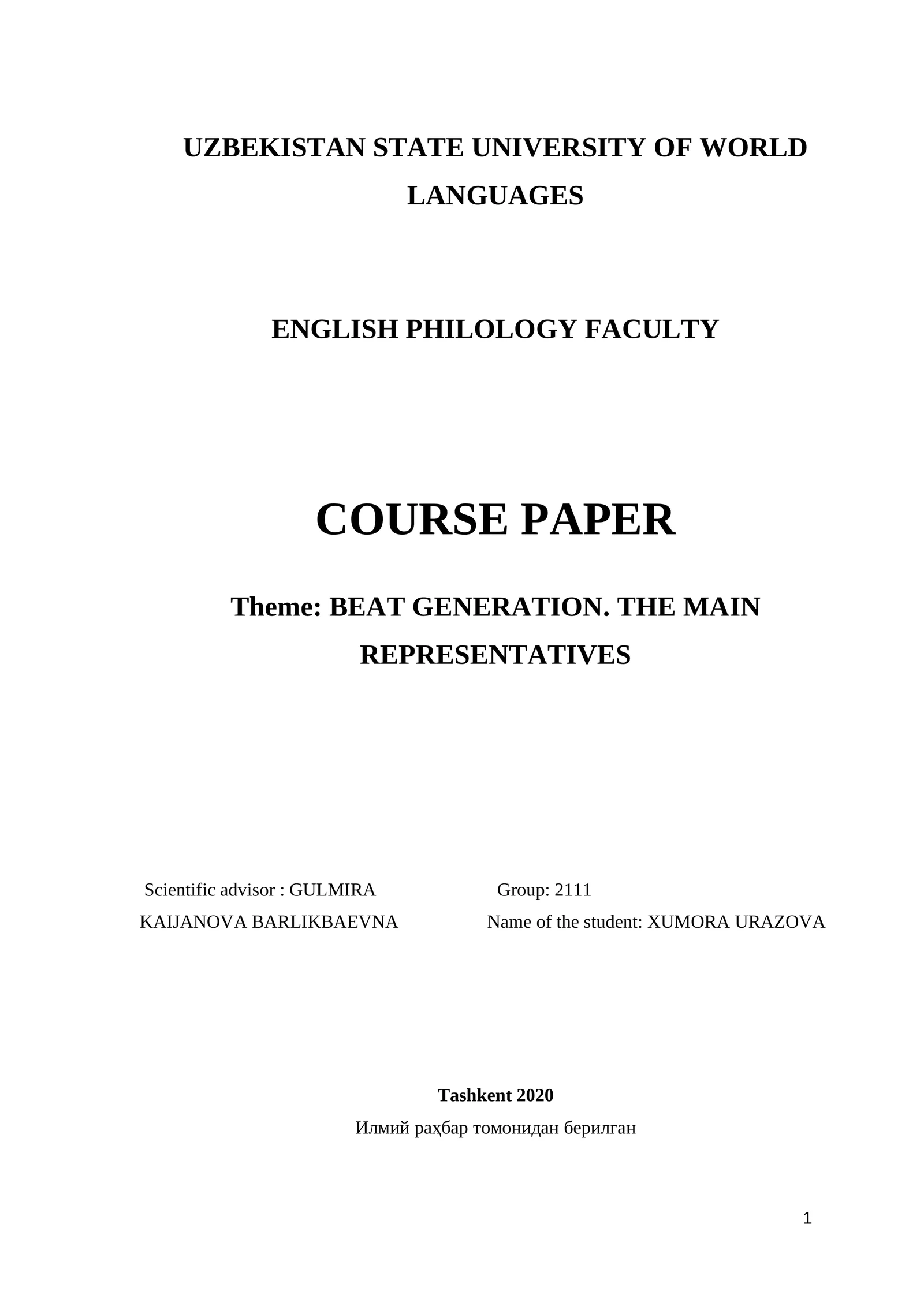 KURS ISHLARI/Adabiyot