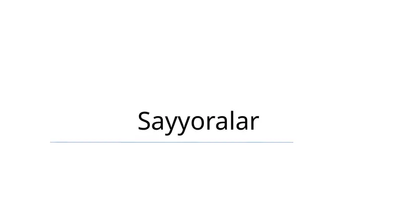 Sayyoralar