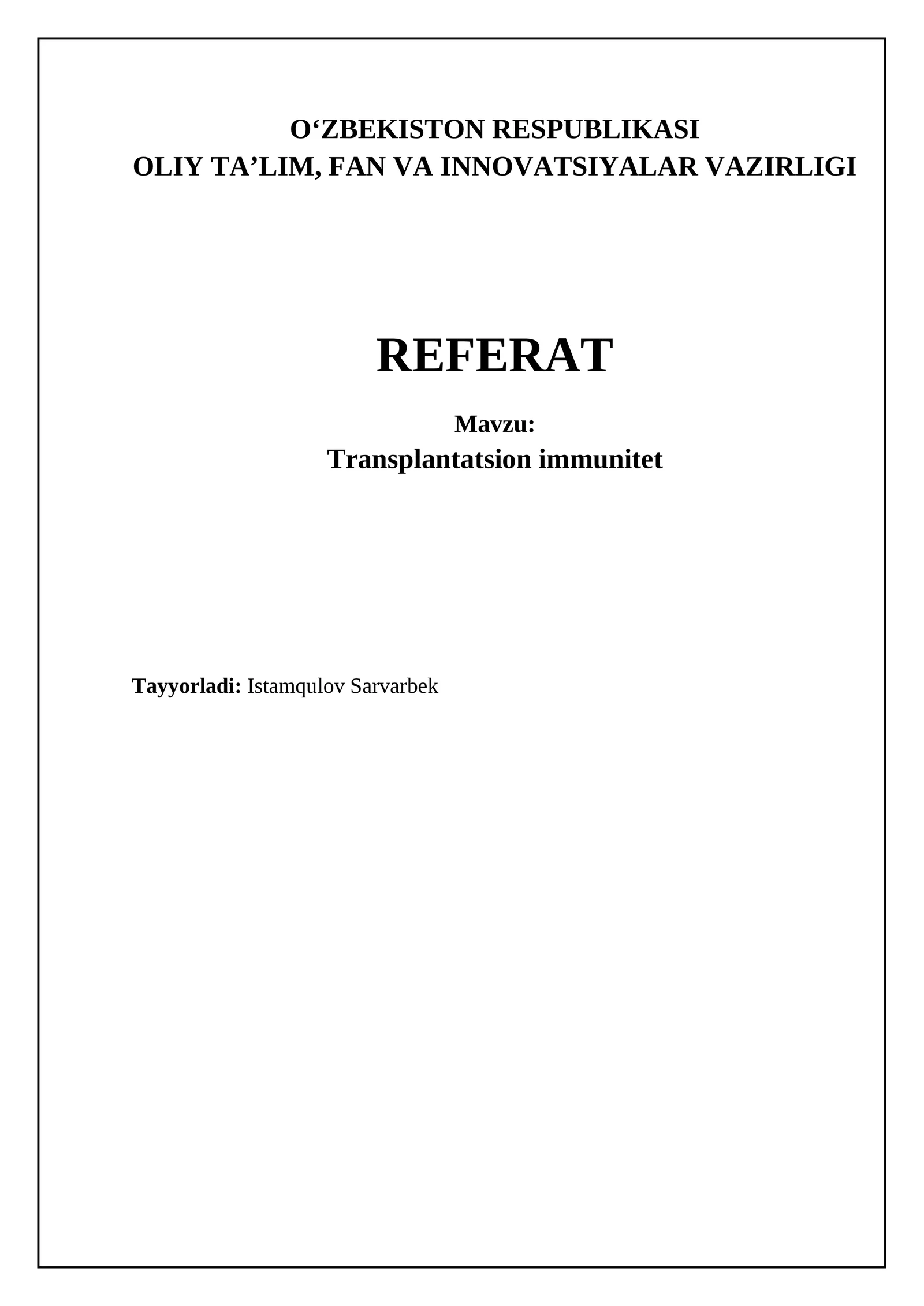 Transplantatsiya immuniteti