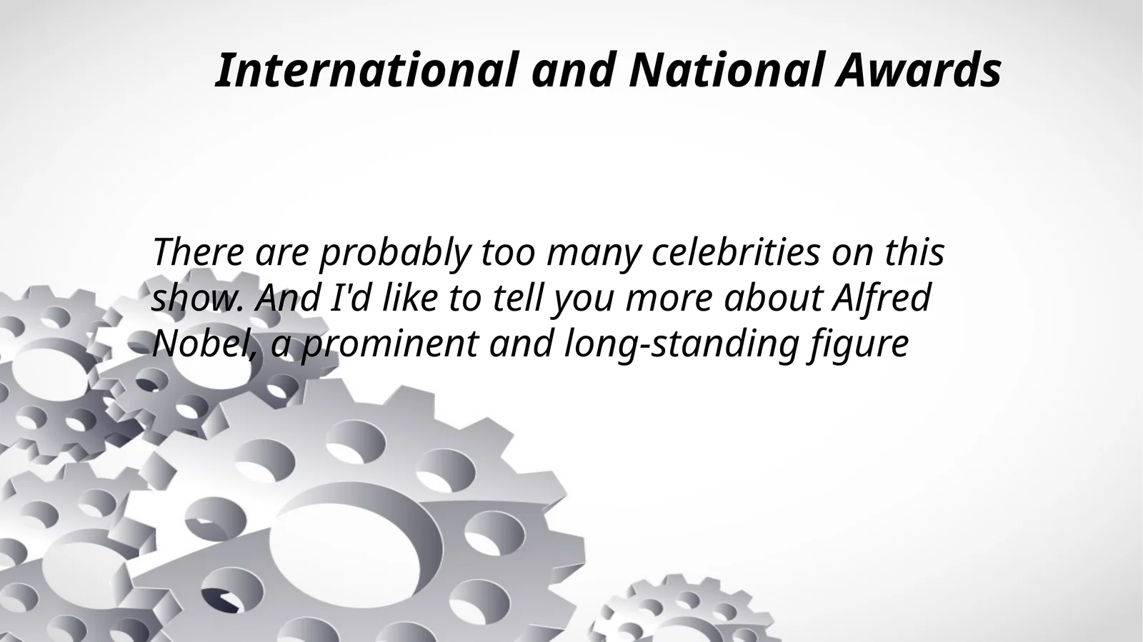 International and National Awards