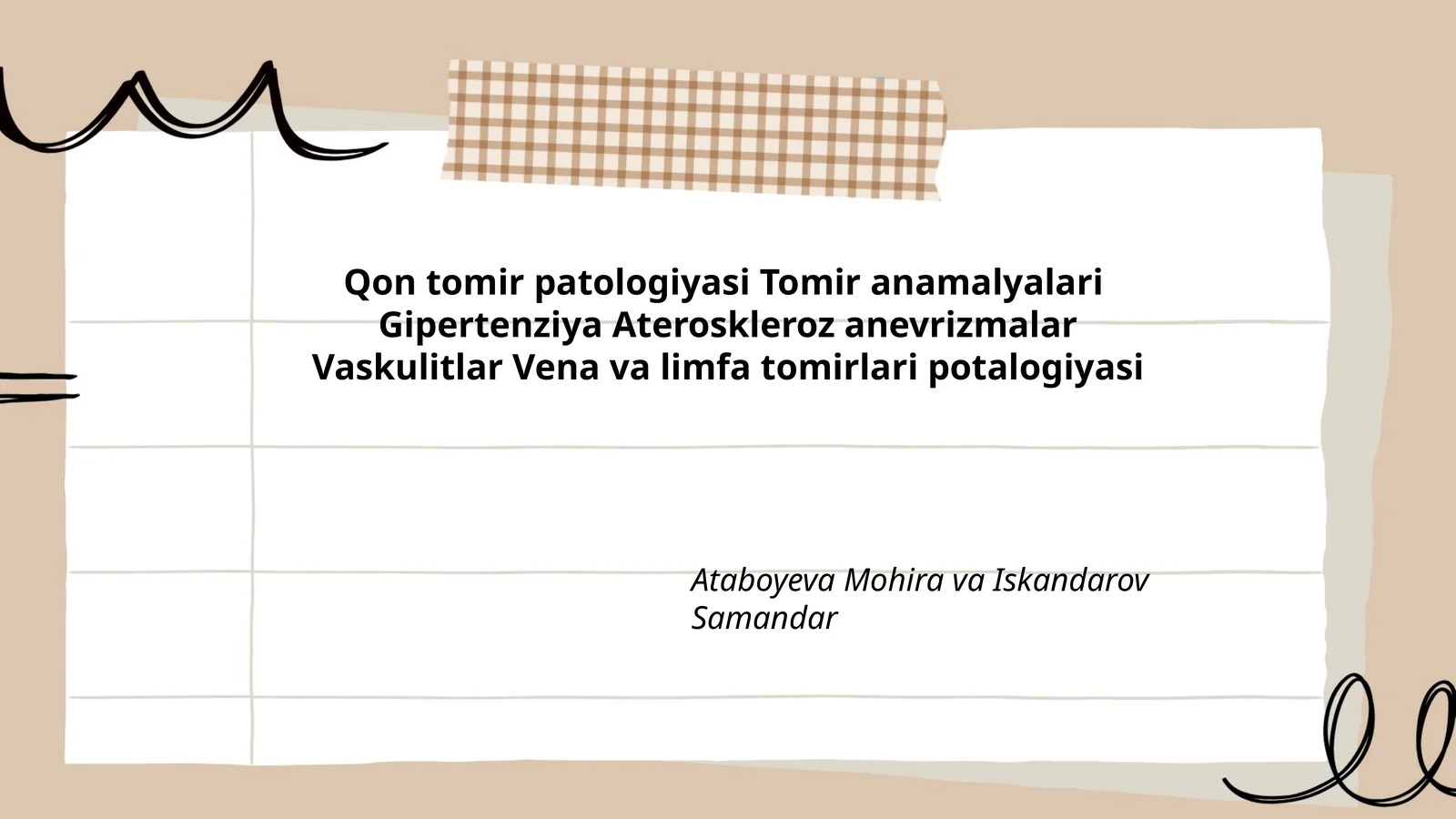 Qon tomir patologiyasi