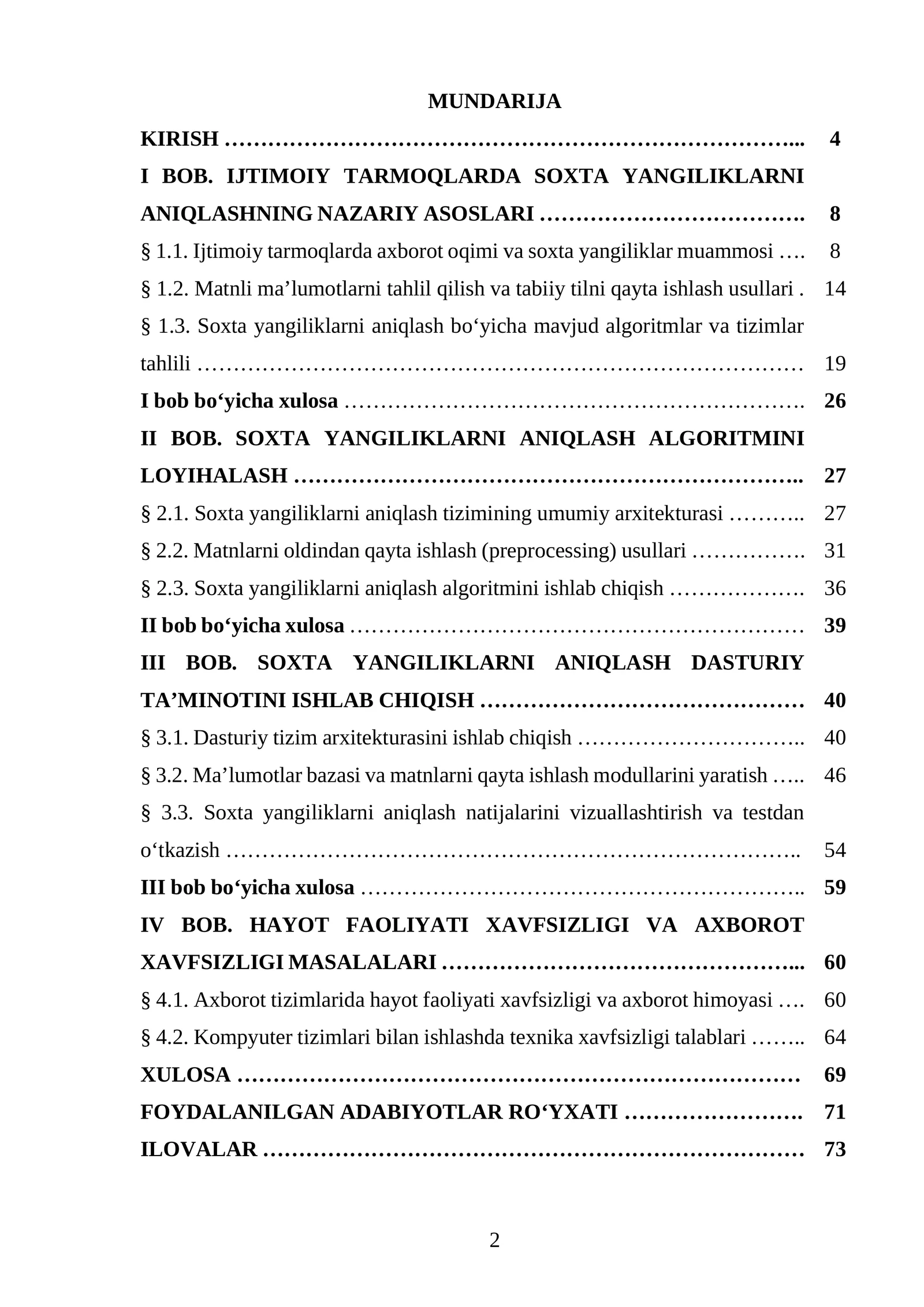 Ijtimoiy tarmoqlarda tarqaladigan axborot oqimida yolg‘on (soxta) yangiliklarni aniqlashning intellektual modelni ishlab chiqish