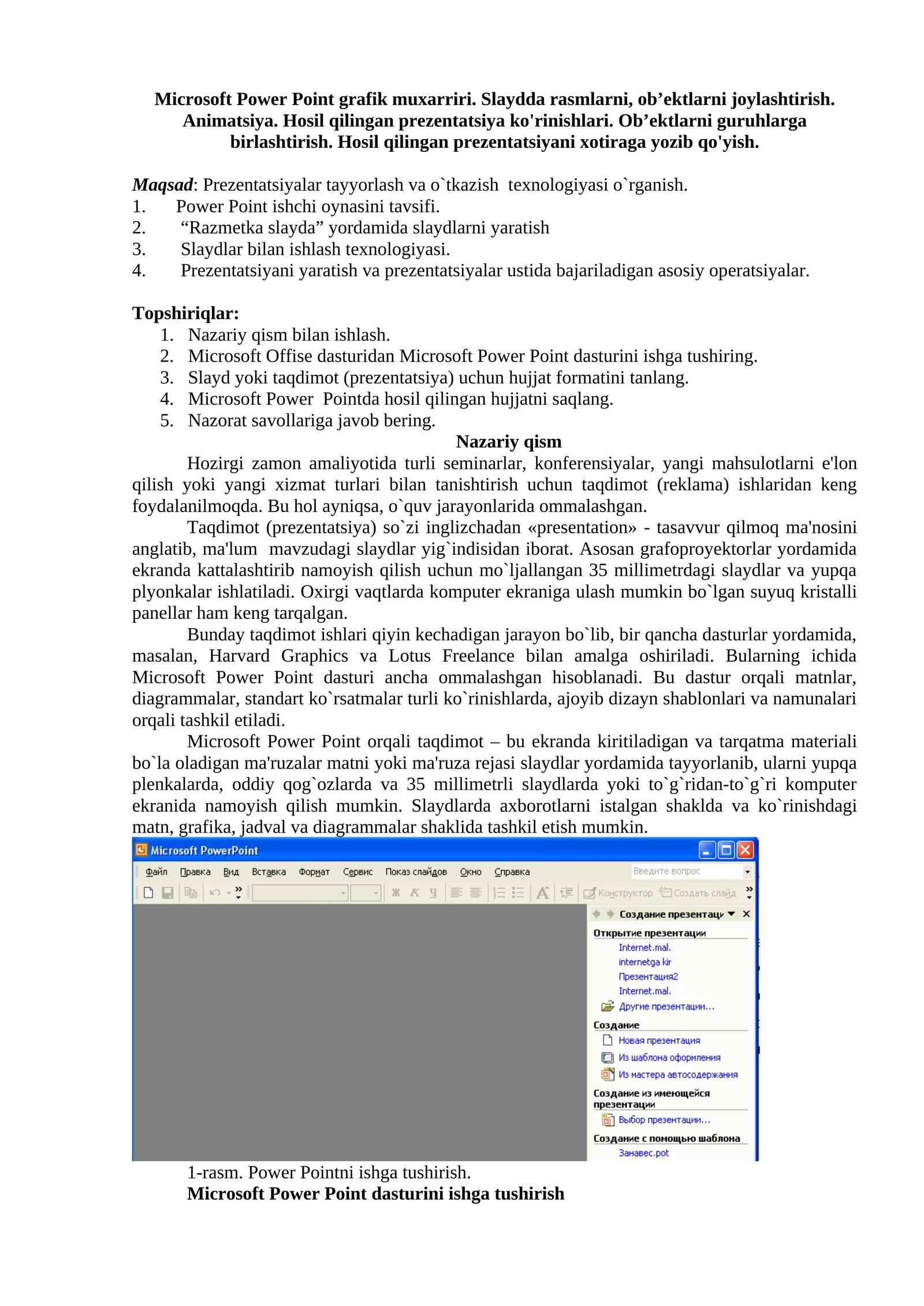 Microsoft Power Point grafik muxarriri