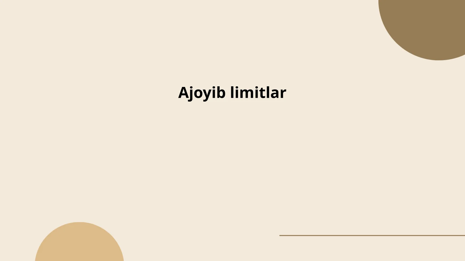 Ajoyib limitlar